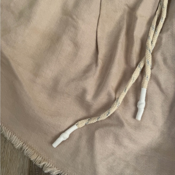 Anthropologie Sz L Pilcro Cream metallic Drawstring high waisted shorts - Picture 5 of 7